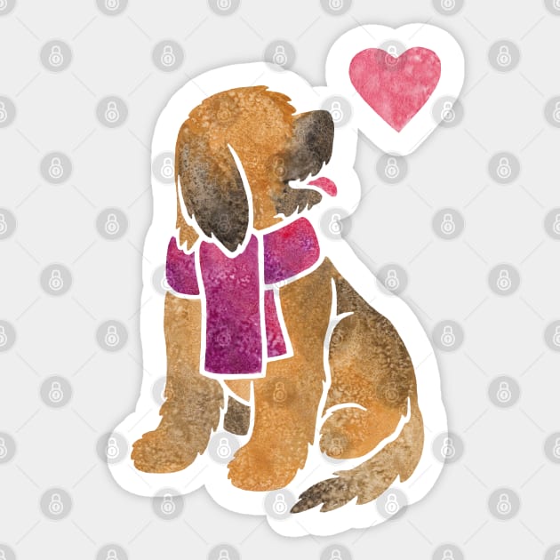 Briard watercolour Sticker by animalartbyjess